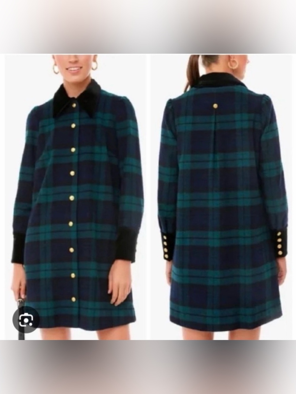 Tuckernuck Twiggy Blackwatch Tartan Plaid wool blend Dress